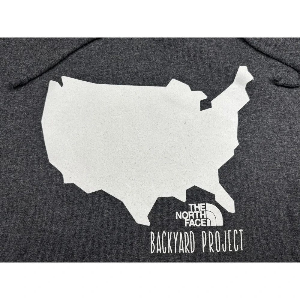 The North Face Backyard Project Hoodie Mens XLG Grey‎ USA Made Sweatshirt CME3